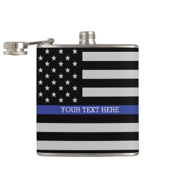 Thin Blue Line - American Flag Flask by American_Police at Zazzle