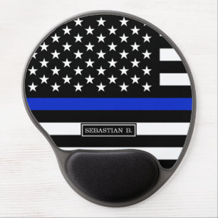 Thin Blue Line American Flag Gel Mouse Pad