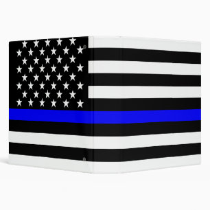 Thin Blue Line American Flag Graphic Decor Binder
