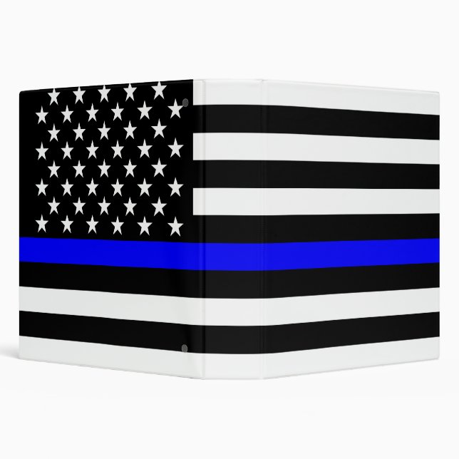 Thin Blue Line American Flag Graphic Decor Binder (Background)
