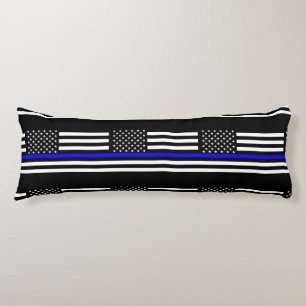 Thin Blue Line American Flag Graphic Decor Body Pillow