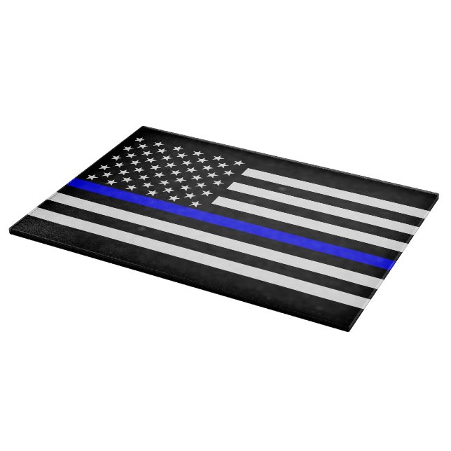 Thin Blue Line American Flag Graphic Decor Cutting Board (Corner)