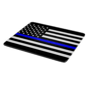 Thin Blue Line American Flag Graphic Decor Cutting Board