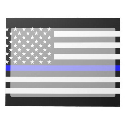 Thin Blue Line American Flag Graphic Decor Notepad