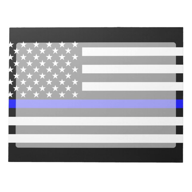 Thin Blue Line American Flag Graphic Decor Notepad (Front)