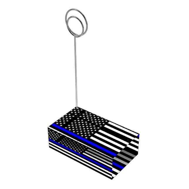 Thin Blue Line American Flag Graphic Decor Place Card Holder (Corner)