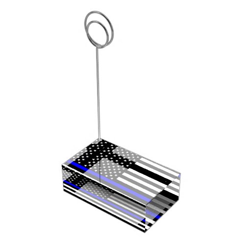 Thin Blue Line American Flag Graphic Decor Table Number Holder