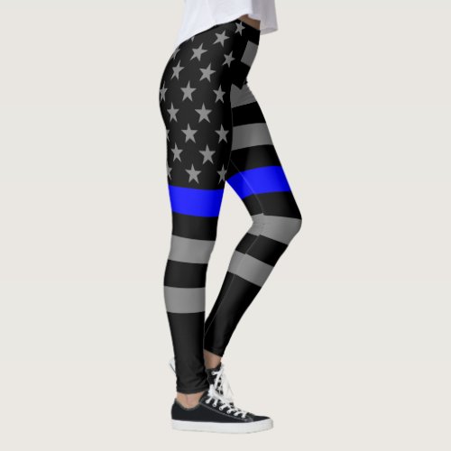 Thin Blue Line American Flag graphic fashion on Leggings