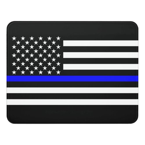 Thin Blue Line American Flag graphic on a Door Sign