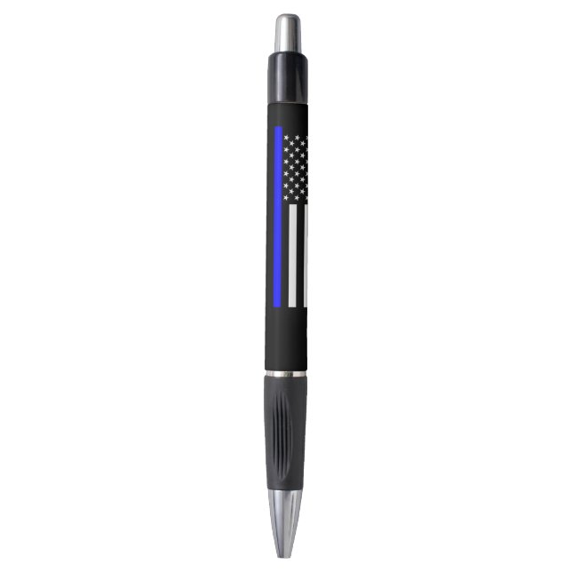 Thin Blue Line American Flag graphic on a Pen (Front Vertical)