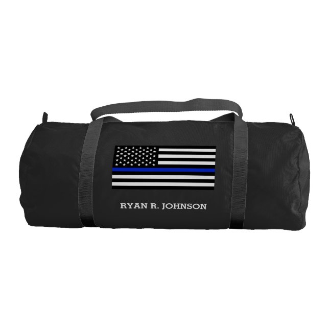 Thin Blue Line American Flag Gym Bag (Front)