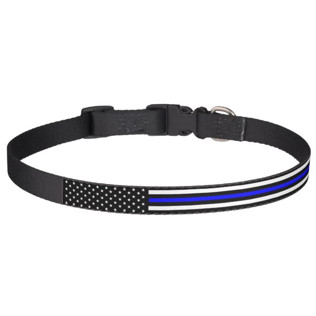 Thin Blue Line - American Flag - K9 Pet Collar (Front)