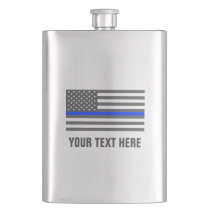 Thin blue line american flag law enforcement drink flask Thin blue line american flag law enforcement drink flask