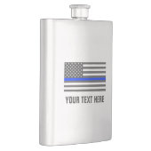 Thin blue line american flag law enforcement drink flask (Right)