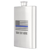 Thin blue line american flag law enforcement drink flask (Left)