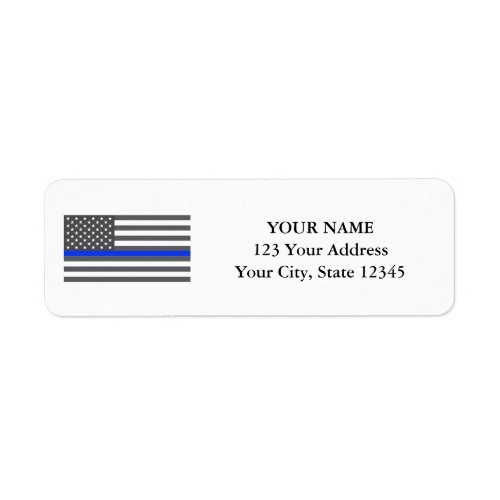 Thin Blue Line American flag law enforcement Label