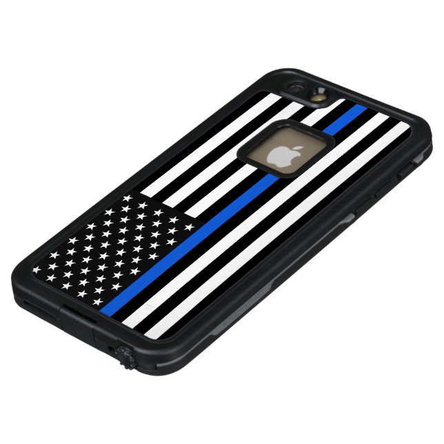 Thin Blue Line American Flag LifeProof iPhone Case (Top)