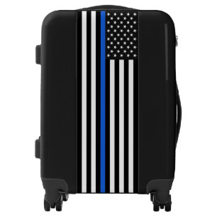 Thin Blue Line American Flag Luggage