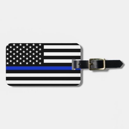 Thin Blue Line American Flag Luggage Tag