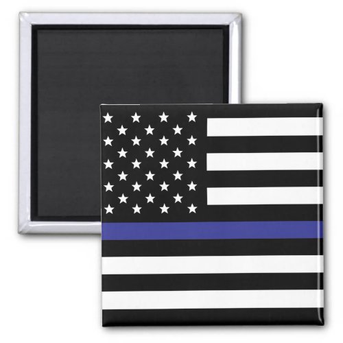 Thin Blue Line _ American Flag Magnet