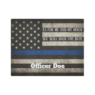 Thin Blue Line American Flag Metal Print