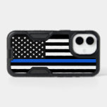Thin Blue Line American Flag iPhone 17 Case<br><div class="desc">The Thin Blue Line is a symbol used by law enforcement.</div>