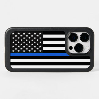 Thin Blue Line American Flag OtterBox iPhone 14 Pro Case