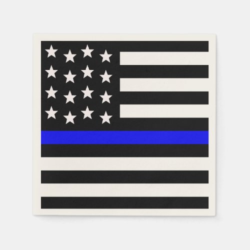 Thin Blue Line _ American Flag Paper Napkins