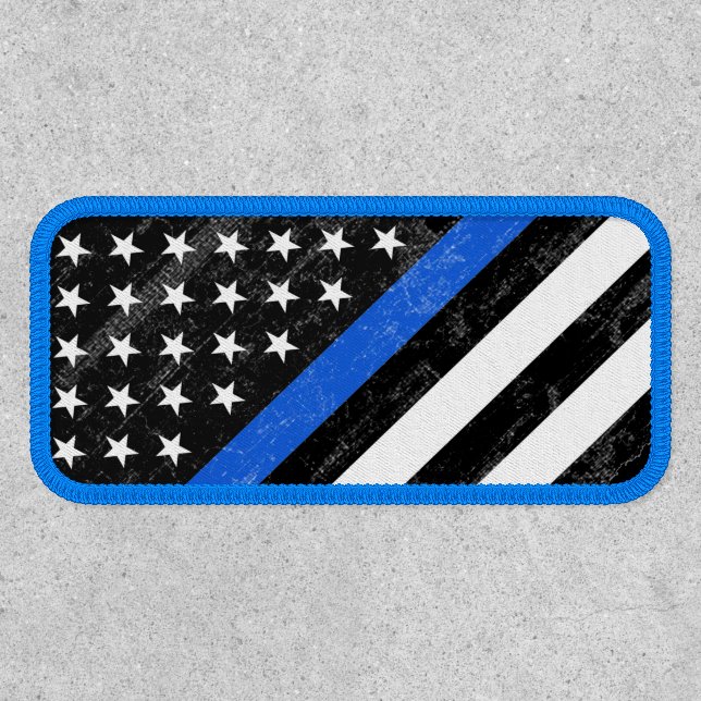 Thin Blue Line American Flag Patch (Front)