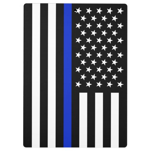 Thin Blue Line American Flag Personalized Clipboard 