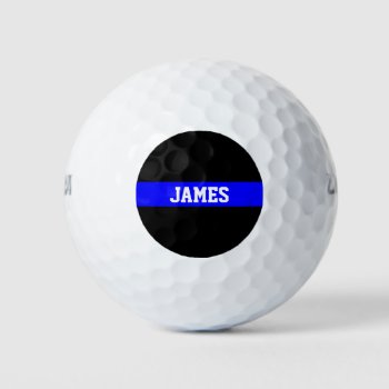 Thin Blue Line - American Flag Personalized Custom Golf Balls by American_Police at Zazzle
