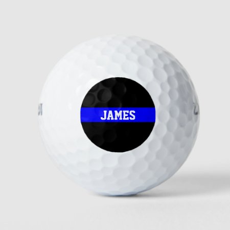 Thin Blue Line - American Flag Personalized Custom Golf Balls
