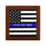 Thin Blue Line - American Flag Personalized Custom Keepsake Box