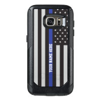 Thin Blue Line - American Flag Personalized Custom OtterBox Samsung Galaxy S7 Case