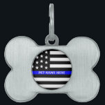 Thin Blue Line - American Flag Personalized Custom Pet Tag<br><div class="desc">Thin Blue Line - American Flag Personalized Custom Pet tag just for you.</div>