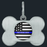 Thin Blue Line - American Flag Personalized Custom Pet Tag<br><div class="desc">Thin Blue Line - American Flag Personalized Custom Pet tag just for you.</div>
