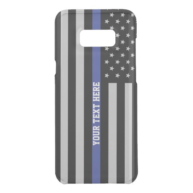 Thin Blue Line - American Flag Personalized Custom Uncommon Samsung Galaxy Case (Back)
