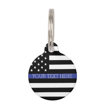 Thin Blue Line - American Flag Pet Id Tag by American_Police at Zazzle