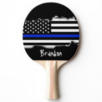 Thin Blue Line American Flag Ping-Pong Paddle Thin Blue Line American Flag Ping-Pong Paddle
