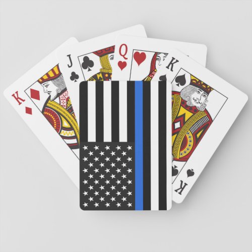 Thin Blue Line American Flag Playing Cards