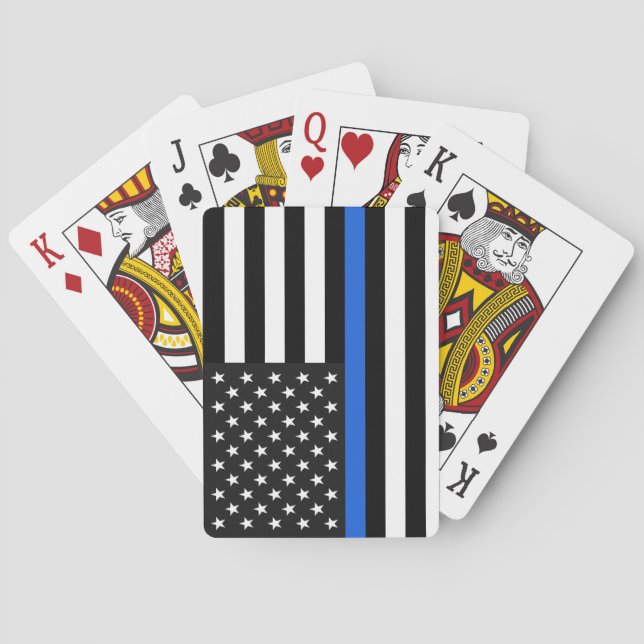 Thin Blue Line American Flag Poker Cards (Back)