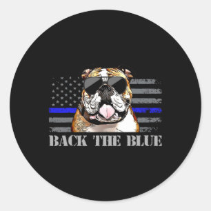 Thin Blue Line American Flag Police Dog  Classic Round Sticker