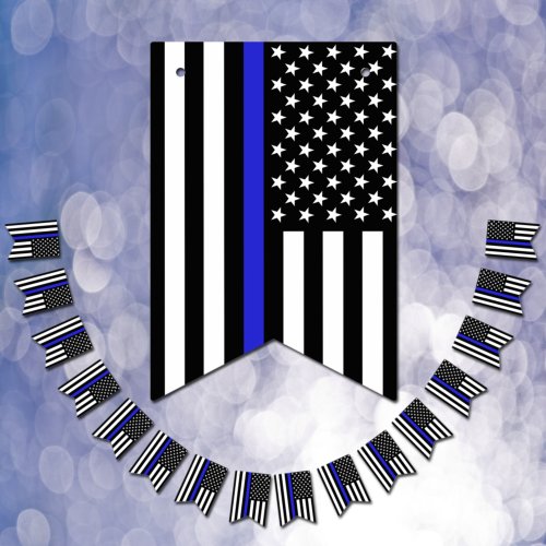 Thin Blue Line American Flag police officer  USA Bunting Flags
