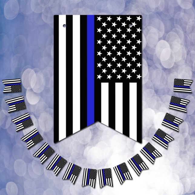 Thin Blue Line American Flag, police officer / USA Bunting Flags (Creator Uploaded)