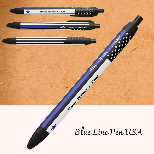 Thin Blue Line, American Flag, police Personalized Pen (Creator Uploaded)