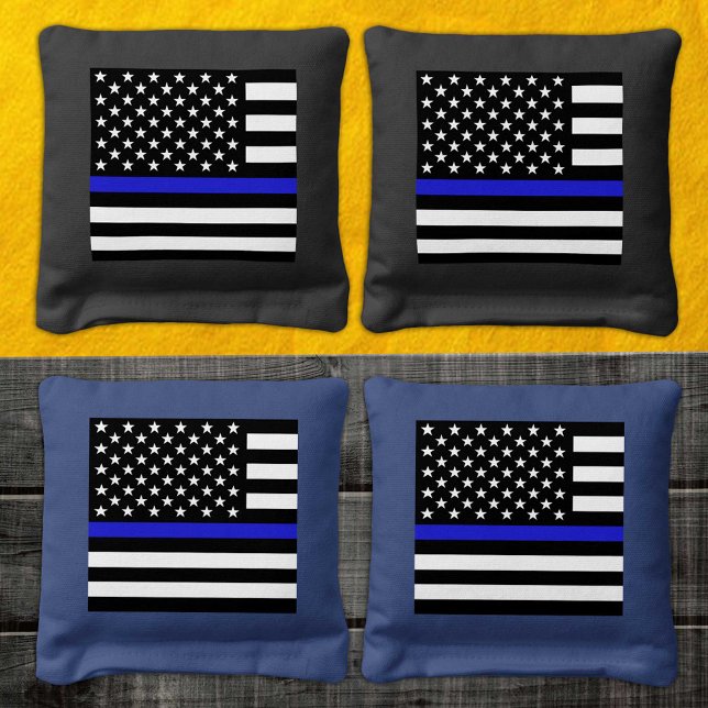 Thin Blue Line & American Flag police / USA Cornhole Bags (Creator Uploaded)