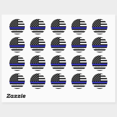 Thin Blue Line  American Flag police  USA office Classic Round Sticker