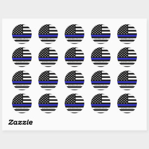 Thin Blue Line & American Flag police / USA office Classic Round Sticker