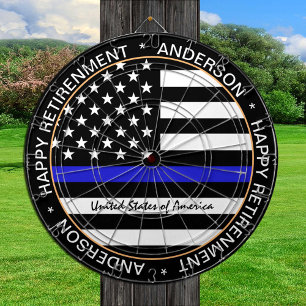 Thin Blue Line & American Flag police / USA office Dart Board