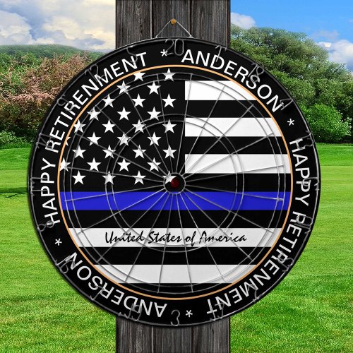 Thin Blue Line  American Flag police  USA office Dart Board
